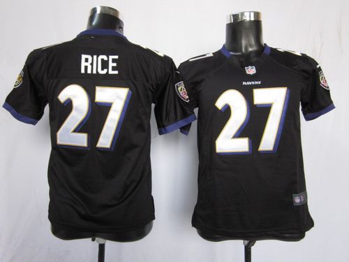  Ravens #27 Ray Rice Black Alternate Youth Stitched NFL Elite Jersey