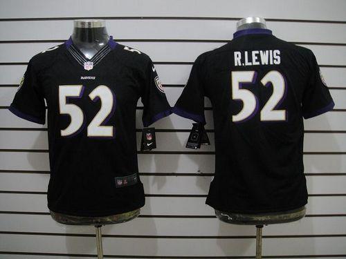  Ravens #52 Ray Lewis Black Alternate Youth Stitched NFL Limited Jersey