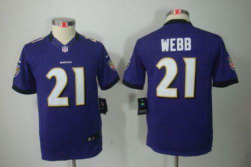  Ravens #21 Lardarius Webb Purple Team Color Youth Stitched NFL Limited Jersey