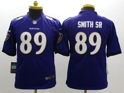  Ravens #89 Steve Smith Sr Purple Team Color Youth Stitched NFL New Limited Jersey