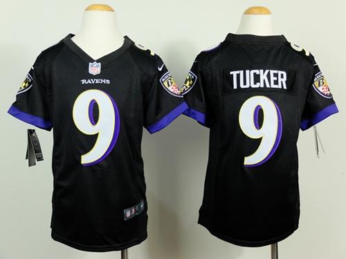  Ravens #9 Justin Tucker Black Alternate Youth Stitched NFL New Elite Jersey