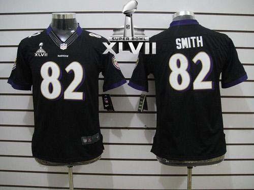  Ravens #82 Torrey Smith Black Alternate Super Bowl XLVII Youth Stitched NFL Limited Jersey