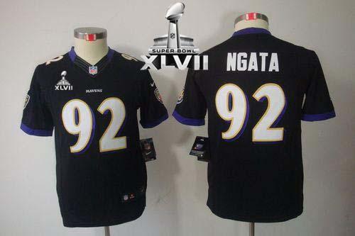  Ravens #92 Haloti Ngata Black Alternate Super Bowl XLVII Youth Stitched NFL Limited Jersey