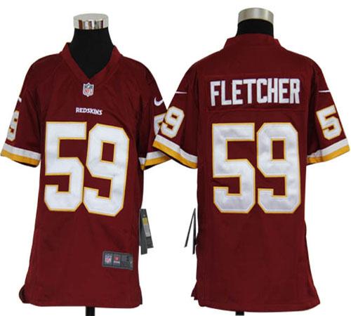  Redskins #59 London Fletcher Burgundy Red Team Color Youth Stitched NFL Elite Jersey