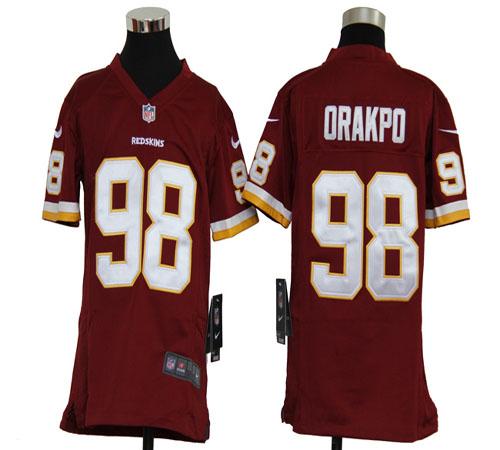  Redskins #98 Brian Orakpo Burgundy Red Team Color Youth Stitched NFL Elite Jersey