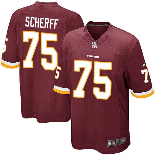  Redskins #75 Brandon Scherff Burgundy Red Team Color Youth Stitched NFL Elite Jersey