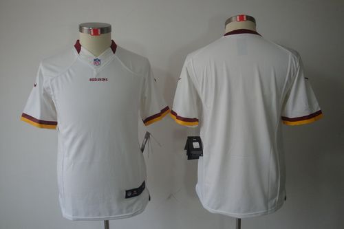  Redskins Blank White Youth Stitched NFL Limited Jersey