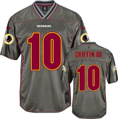  Redskins #10 Robert Griffin III Grey Youth Stitched NFL Elite Vapor Jersey