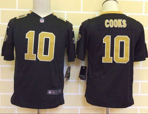  Saints #10 Brandin Cooks Black Team Color Youth Stitched NFL Elite Jersey