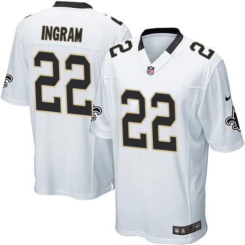  Saints #22 Mark Ingram White Youth Stitched NFL Elite Jersey