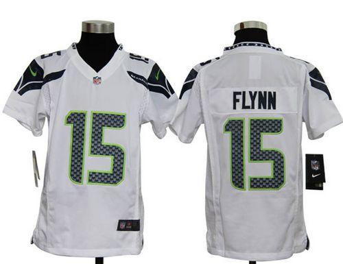  Seahawks #15 Matt Flynn White Youth Stitched NFL Elite Jersey
