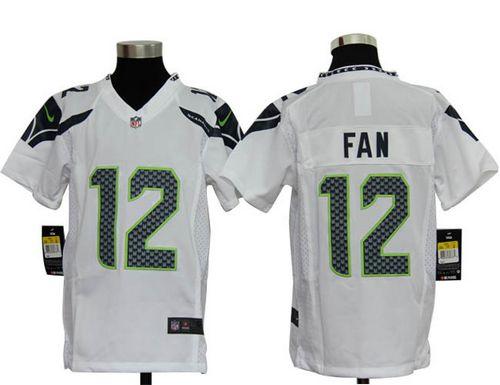  Seahawks #12 Fan White Youth Stitched NFL Elite Jersey