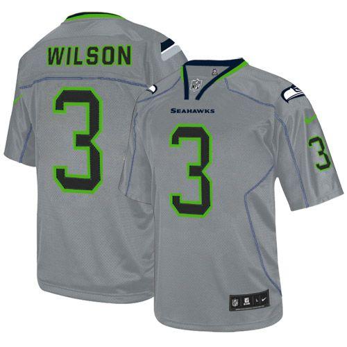  Seahawks #3 Russell Wilson Lights Out Grey Youth Stitched NFL Elite Jersey