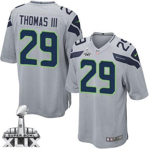  Seahawks #29 Earl Thomas III Grey Alternate Super Bowl XLIX Youth Stitched NFL Elite Jersey