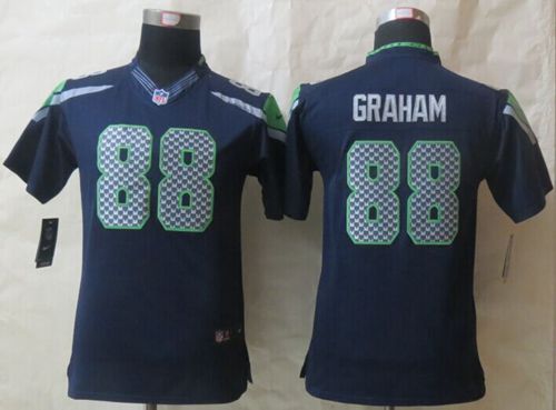  Seahawks #88 Jimmy Graham Steel Blue Team Color Youth Stitched NFL Limited Jersey