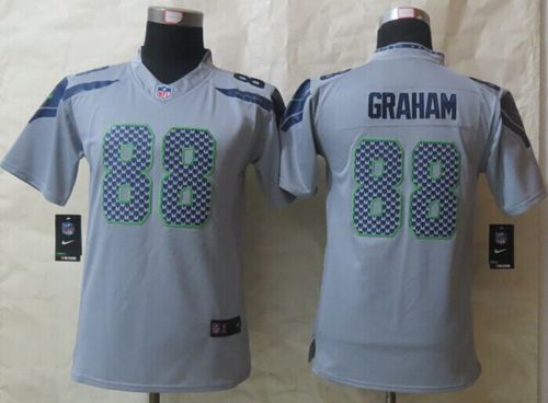  Seahawks #88 Jimmy Graham Grey Alternate Youth Stitched NFL Limited Jersey