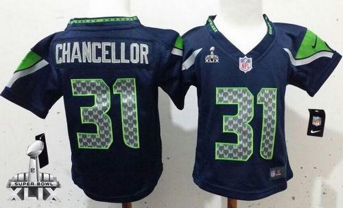 Toddler  Seahawks #31 Kam Chancellor Steel Blue Team Color Super Bowl XLIX Stitched NFL Elite Jersey