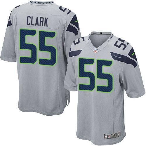  Seahawks #55 Frank Clark Grey Alternate Youth Stitched NFL Elite Jersey