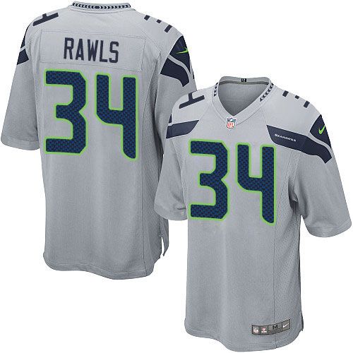  Seahawks #34 Thomas Rawls Grey Alternate Youth Stitched NFL Elite Jersey
