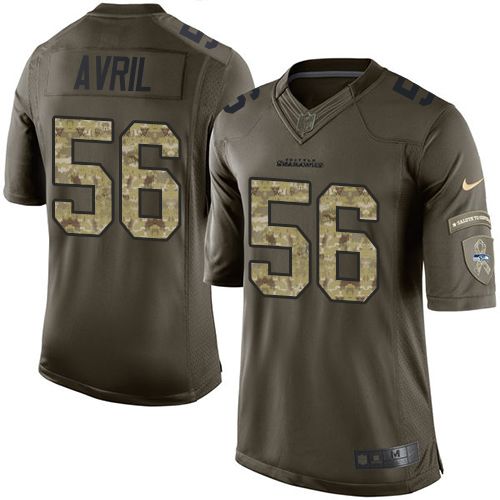  Seahawks #56 Cliff Avril Green Youth Stitched NFL Limited Salute to Service Jersey
