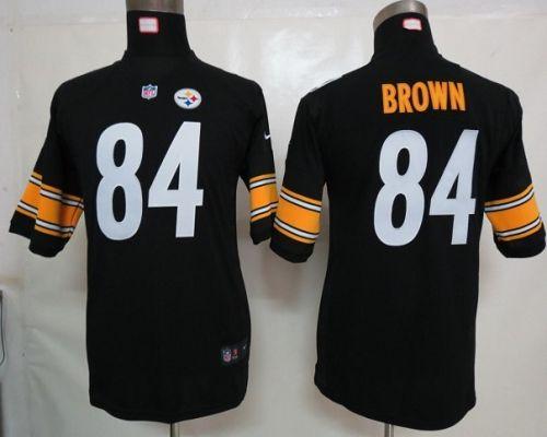  Steelers #84 Antonio Brown Black Team Color Youth Stitched NFL Elite Jersey