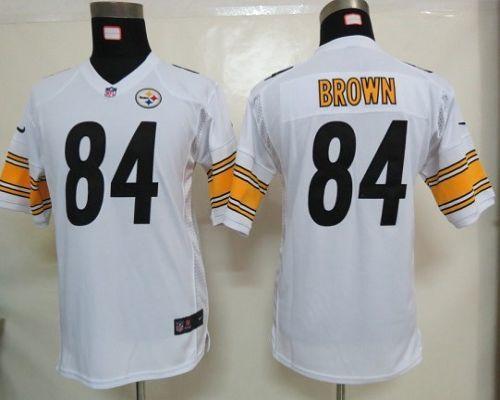  Steelers #84 Antonio Brown White Youth Stitched NFL Elite Jersey