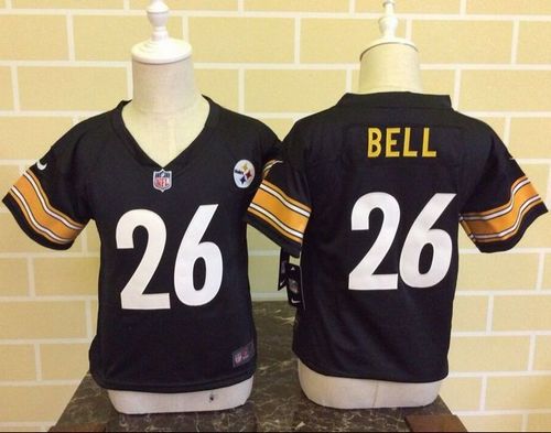 Toddler  Steelers #26 Le'Veon Bell Black Team Color Stitched NFL Elite Jersey