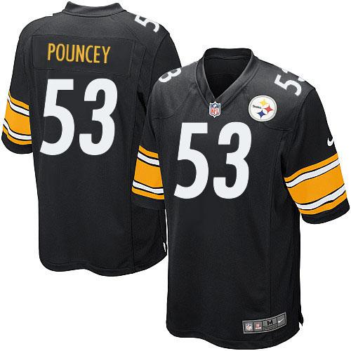  Steelers #53 Maurkice Pouncey Black Team Color Youth Stitched NFL Elite Jersey