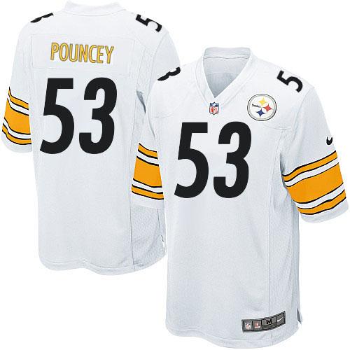  Steelers #53 Maurkice Pouncey White Youth Stitched NFL Elite Jersey