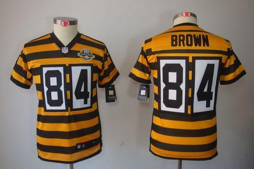  Steelers #84 Antonio Brown Black/Yellow Alternate Youth Stitched NFL Limited Jersey