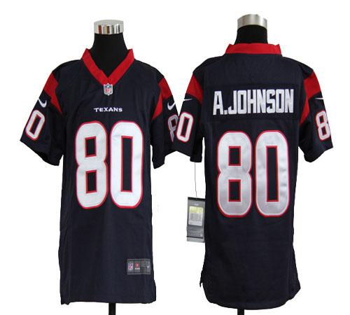  Texans #80 Andre Johnson Navy Blue Team Color Youth Stitched NFL Elite Jersey