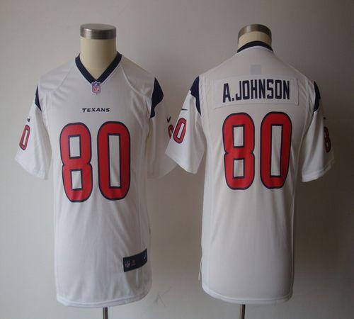  Texans #80 Andre Johnson White Youth NFL Game Jersey