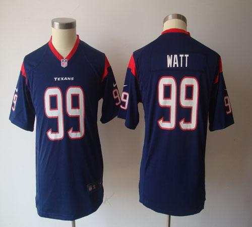  Texans #99 J.J. Watt Navy Blue Team Color Youth NFL Game Jersey