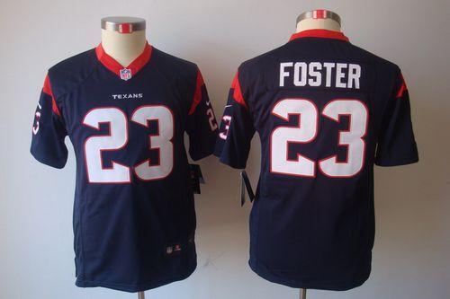  Texans #23 Arian Foster Navy Blue Team Color Youth Stitched NFL Limited Jersey