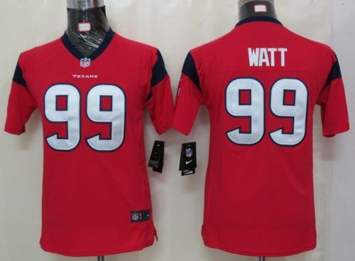  Texans #99 J.J. Watt Red Alternate Youth Stitched NFL Elite Jersey