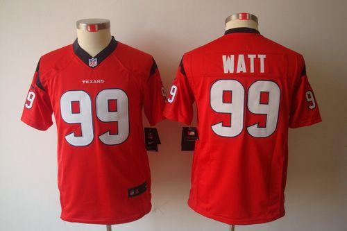  Texans #99 J.J. Watt Red Alternate Youth Stitched NFL Limited Jersey