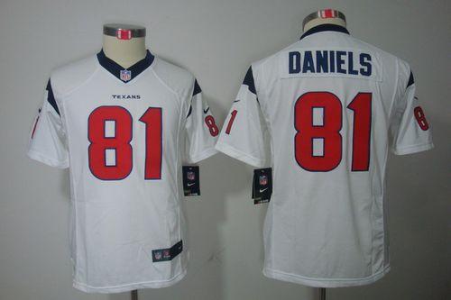  Texans #81 Owen Daniels White Youth Stitched NFL Limited Jersey