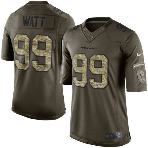  Texans #99 J.J. Watt Green Youth Stitched NFL Limited Salute to Service Jersey