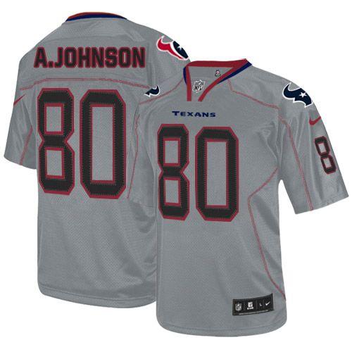  Texans #80 Andre Johnson Lights Out Grey Youth Stitched NFL Elite Jersey