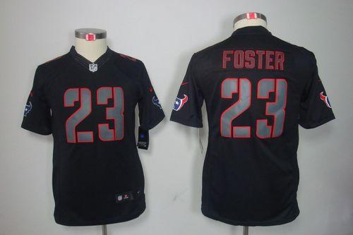 Texans #23 Arian Foster Black Impact Youth Stitched NFL Limited Jersey