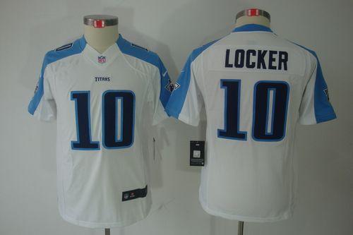  Titans #10 Jake Locker White Youth Stitched NFL Limited Jersey