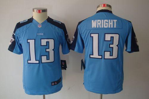  Titans #13 Kendall Wright Light Blue Team Color Youth Stitched NFL Limited Jersey