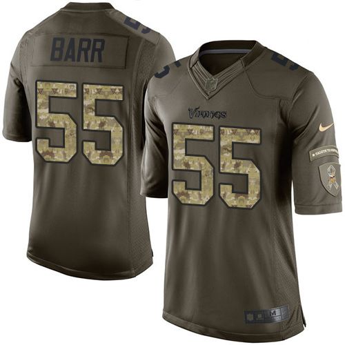  Vikings #55 Anthony Barr Green Youth Stitched NFL Limited Salute to Service Jersey