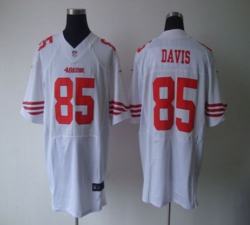 49ers #85 Vernon Davis White Men's Stitched NFL Elite Jersey