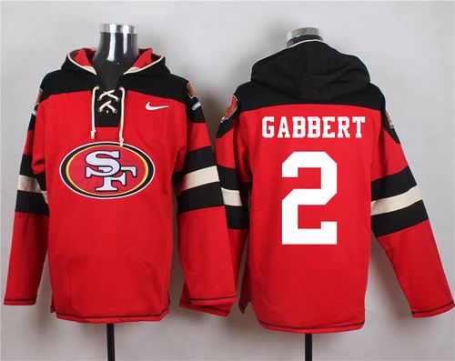  49ers #2 Blaine Gabbert Red Player Pullover NFL Hoodie