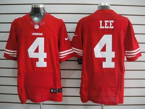  49ers #4 Andy Lee Red Team Color Men's Stitched NFL Elite Jersey