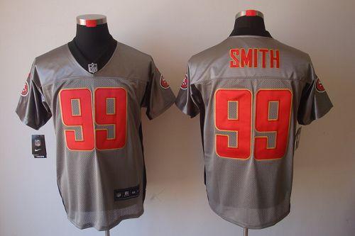  49ers #99 Aldon Smith Grey Shadow Men's Stitched NFL Elite Jersey