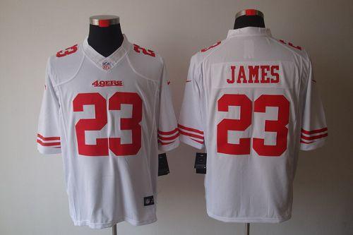  49ers #23 LaMichael James White Men's Stitched NFL Limited Jersey