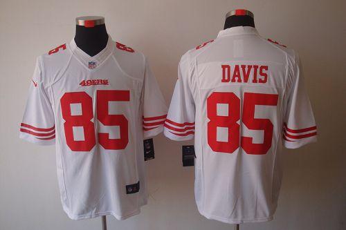  49ers #85 Vernon Davis White Men's Stitched NFL Limited Jersey