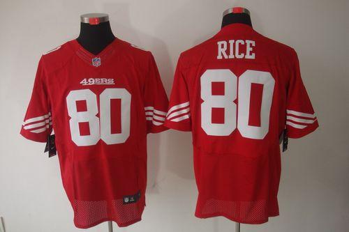  49ers #80 Jerry Rice Red Team Color Men's Stitched NFL Elite Jersey